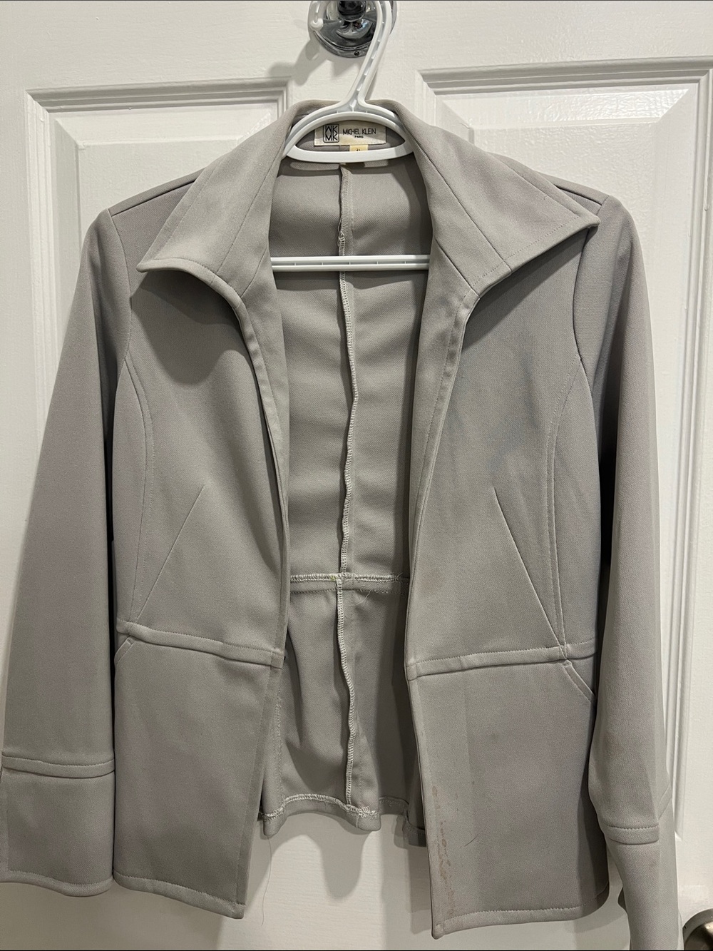 Vintage Women's Light Gray Open Front Jacket